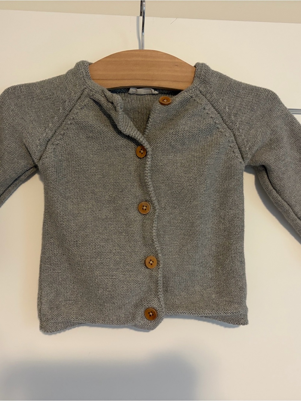 Jamie Kay Gray Knit Button-Front Baby Cardigan